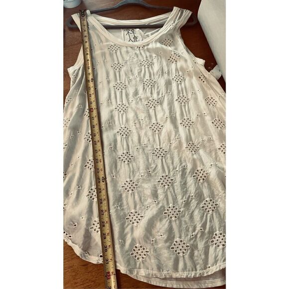 Johnny Was Pete & Greta White Silk Blend Eyelet Sleeveless Top Size S - Picture 4 of 9
